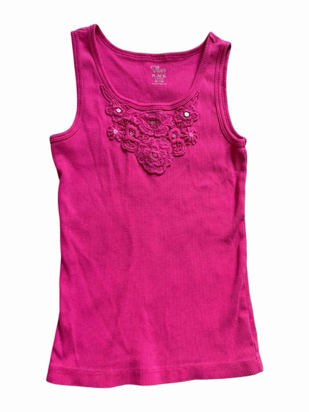 vintage y2k 1989 place flower sequin ribbed tank